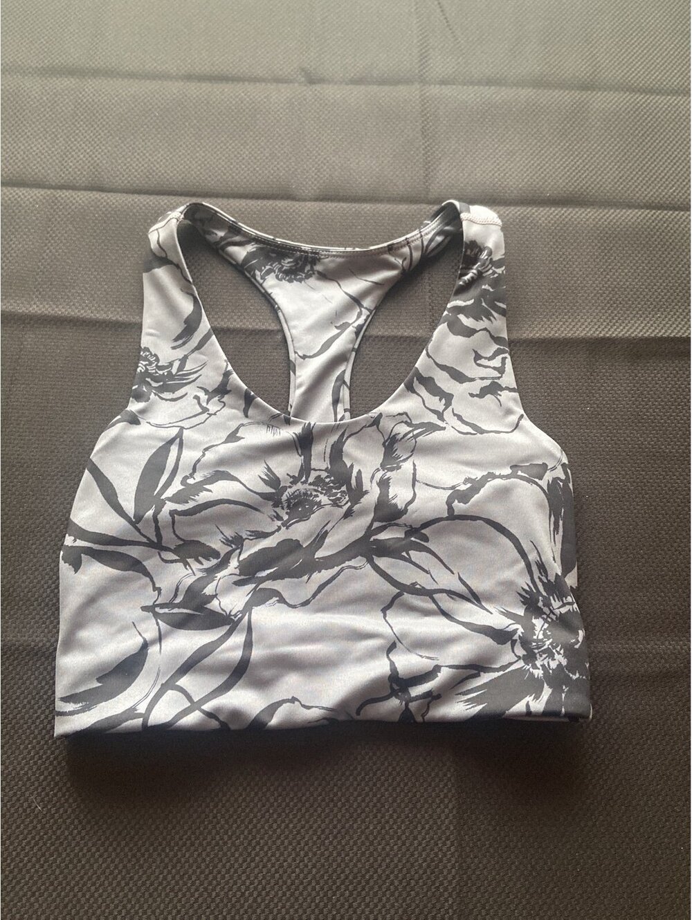 Z by Zella racerback gray floral sports bra XS